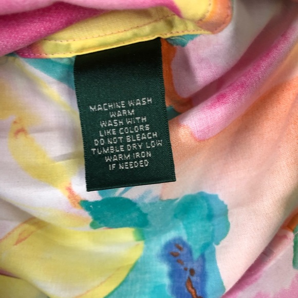 Ralph Lauren Bright Floral Print Button Down Size M - Picture 6 of 8